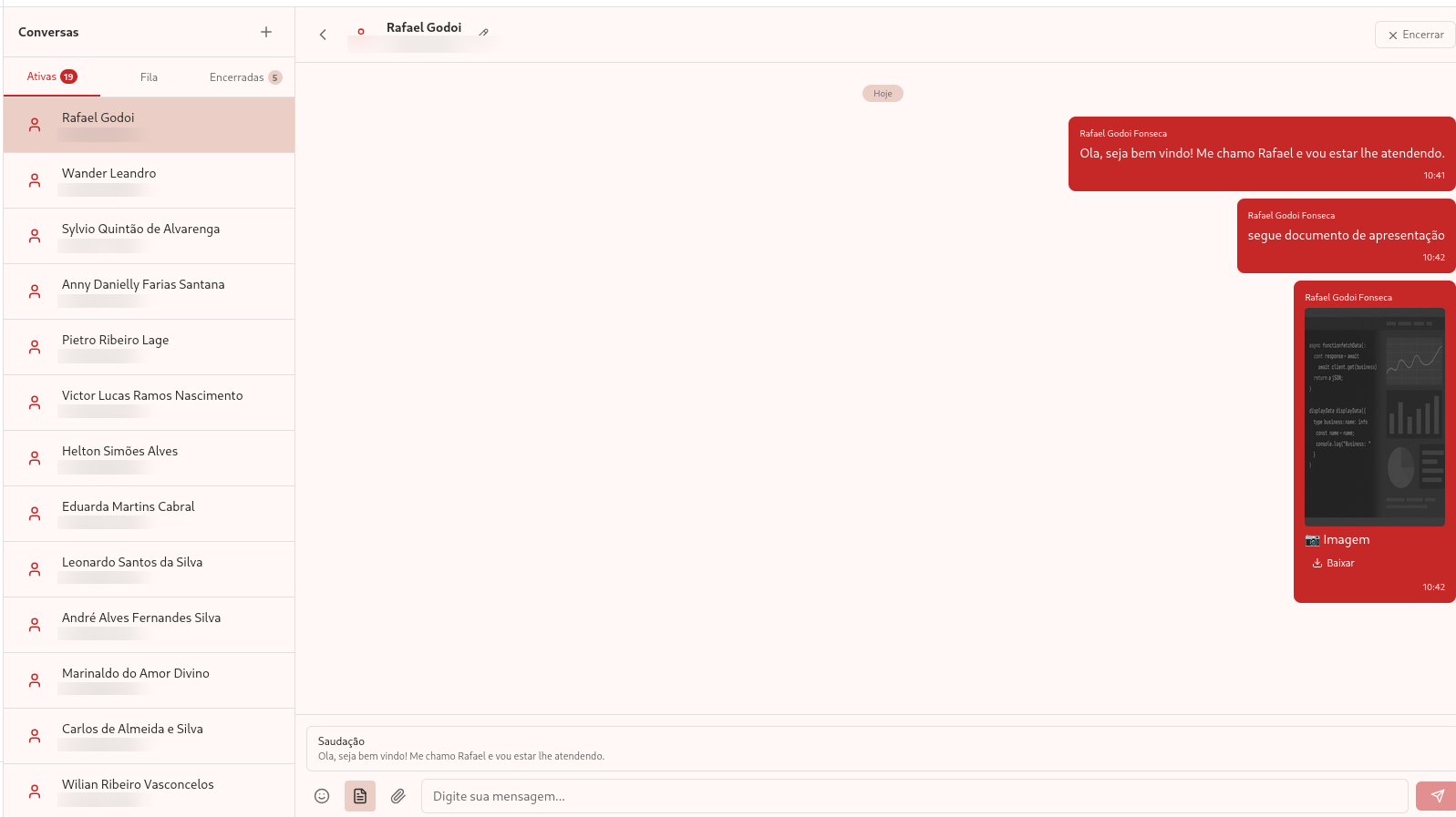 DSA Mensagens — tela 2